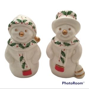Lenox vintage Holiday Snowman Salt & Pepper